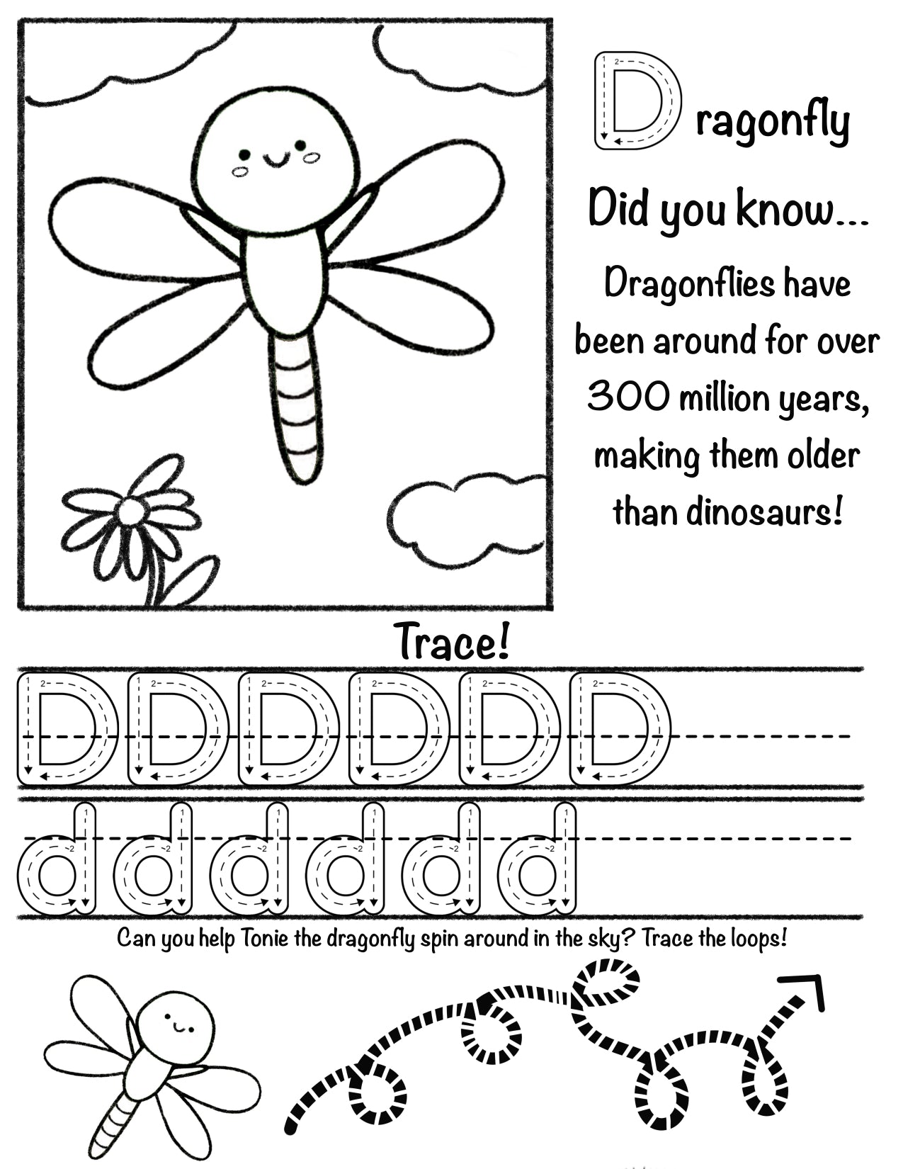 Letter "D"ragonfly Worksheet