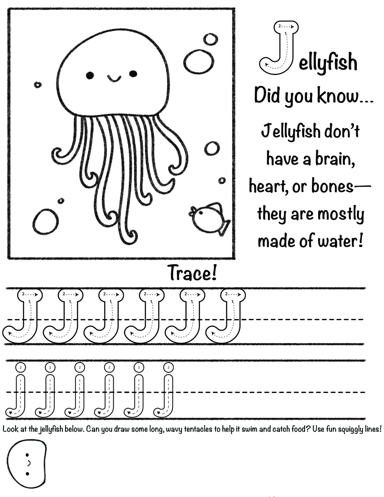 Letter "J"ellyfish Worksheet