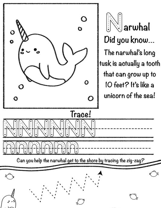 Letter "N"arwhal Worksheet